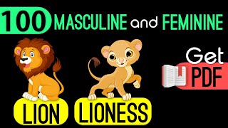 100 Examples of Masculine and Feminine Gender List  Masculine Feminine Gender Nouns [upl. by Perry761]