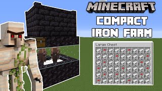 Minecraft EASY amp POWERFUL IRON FARM 116  No Zombie Needed [upl. by Ecirtap]