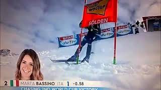 202021 Coppa del mondo di sci alpinoSoelden Bassino vince lo Slalom gigante con Brignone seconda [upl. by Edelman]