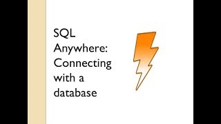 Connecting with a started database  SQL Anywhere  Sybase Central [upl. by Mccahill495]