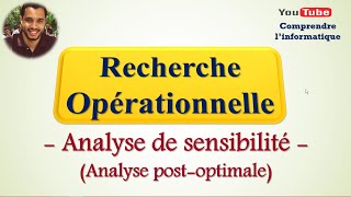 Recherche opérationnelle  Analyse de sensibilité Analyse postoptimale [upl. by Cassie457]