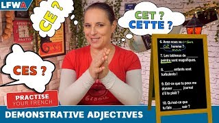 Practise your French demonstrative adjectives CE CET CETTE CES [upl. by Tranquada]