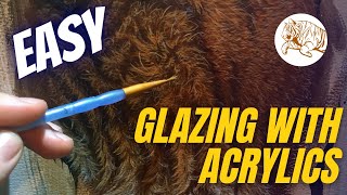 How To GLAZE Using Acrylics  Fur Painting Tips [upl. by Detta358]