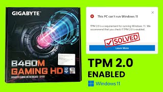 Enable TPM 20 in GIGABYTE B460M Motherboard  Enable TPM from BIOS Intel  TPM 20 Windows 11 [upl. by Petracca]