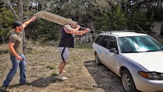 Giant Man with World’s Biggest Sword vs Car [upl. by Arted966]