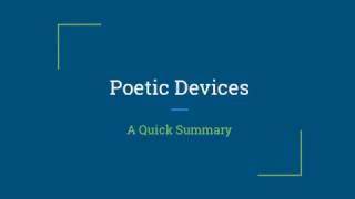 Poetic Devices [upl. by Poler]