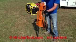 HiLine Tool Demo of Stanley PD45 Hydraulic Post Driver [upl. by Dorrahs]