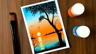 Easy Painting for Beginners  Poster Colour Painting Ideas [upl. by Liponis]