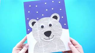 Awesome Newspaper Polar Bear Craft for Kids [upl. by Yreva]