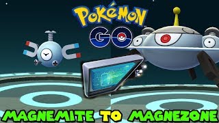 Evolving MAGNEMITE TO MAGNEZONE IN POKEMON GO  MAGNETIC LURE EVOLUTION [upl. by Nnylekoorb]