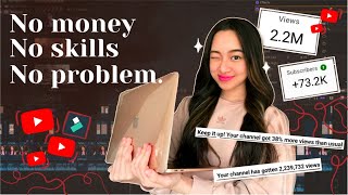 HOW TO START A YOUTUBE CHANNEL with no money skills or talent ✌🏻💸  giveaway 2021 [upl. by Gweneth]