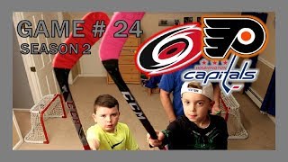 KNEE HOCKEY GAME  24  HURRICANES  CAPITALS  FLYERS  SEASON 2  QUINNBOYSTV [upl. by Mchail]