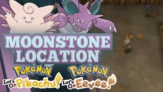 MOONSTONE GUIDE How and Where to Find Moonstones in Pokemon Lets GO Pikachu and Eevee [upl. by Aysahc138]