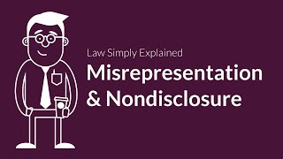 Misrepresentation and Nondisclosure  Contracts  Defenses amp Excuses [upl. by Retsevlys]