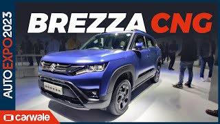 Maruti Brezza CNG at Auto Expo 2023  CarWale [upl. by Ami]