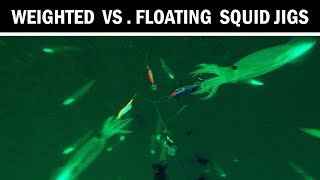 How Squid React To Weighted vs Floating Jigs Underwater Squid Fishing [upl. by Meagan]