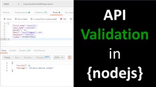 REST API validation in nodejs [upl. by Tlok]