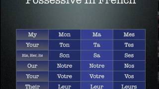 French Possessive Adjectives [upl. by Liv892]