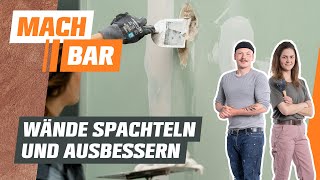 Wände spachteln und ausbessern  OBI [upl. by Ytissahc]