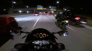 SPORTBIKES RIPPING THE FREEWAY AT NIGHT [upl. by Uttica]