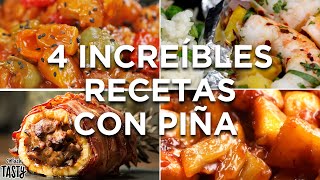 4 Increíbles Recetas con Piña [upl. by Doubler]