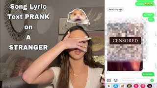 SONG LYRIC TEXT PRANK ON A STRANGER WHAT HAPPENED AT THE END WAS TERRIFYING [upl. by Colombi]