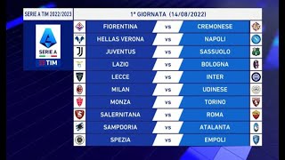 Calendario Serie A TIM 20222023 tutte le giornate [upl. by Issi318]