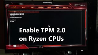 How to enable TPM 20 on AMD Ryzen CPUs [upl. by Atinal]