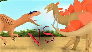 Allosaurus vs StegosaurusDinosaur Battle Pivot Animation [upl. by Naraa]