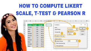 HOW TO COMPUTE LIKERT SCALE TTEST amp PEARSON R [upl. by Berlauda]