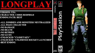 Resident Evil USA PlayStation  Longplay  Chris Redfield  Best Ending Path [upl. by Ayor311]