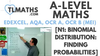 ALevel Maths N119 Binomial Distribution Finding Probabilities [upl. by Ylle]