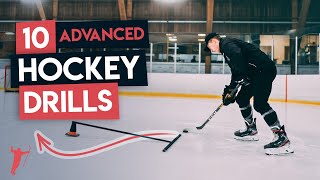 10 ADVANCED HOCKEY DRILLS TO IMPROVE YOUR SKILLS 🏒 [upl. by Athenian]