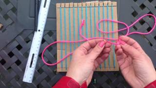 Weaving on a Cardboard Loom part 1 [upl. by Burack]