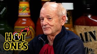 Bill Murray Doesn’t Flinch While Eating Spicy Wings  Hot Ones [upl. by Efeek465]