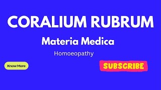 CORALLIUM RUBRUM  RESPIRATORY COUGH HOMOEOPATHY LECTURE [upl. by Imim]