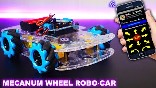 Arduino Mecanum Wheel Robot Car  All Direction Smartphone Controlled [upl. by Hieronymus]