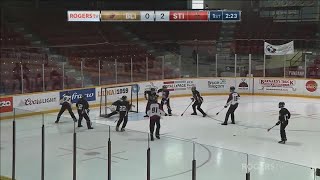 2018 Canadian Juvenile Broomball Championships  Day 3Game1  Quebec Blitz vs Ontario Sting [upl. by Eeram]