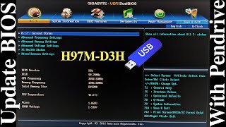 GAH97MD3H Bios update with Pendrive  Gigabyte Motherboard [upl. by Prudi]