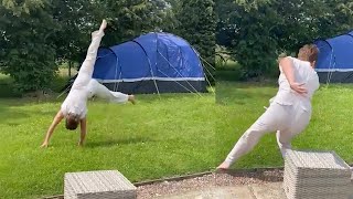 Woman Falls Over Doing Drunken Cartwheel Dare [upl. by Allimaj559]