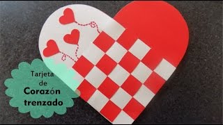 Tarjeta de corazón trenzado de papel para el día de San Valentín [upl. by Marguerie]