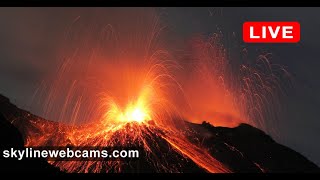 🔴 Recorded live footage from Volcano Stromboli  Sicily  Live Cameras from the world [upl. by Eulalia]