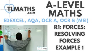 ALevel Maths R113 Forces Resolving Forces Example 1 [upl. by Idnek]