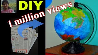 Newspaper Diy Craft  How To Make Mini Globe Using Newspaper  Newspaper Craft [upl. by Cassil]