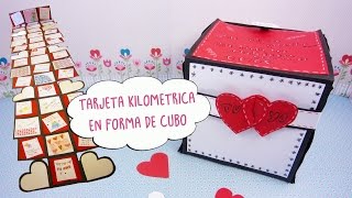 Tarjeta Kilometrica en Forma de Cubo San Valentín Manualidades aPasos [upl. by Lalat]