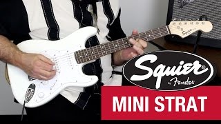 Squier Mini Strat  A Rockin Mini Electric Guitar [upl. by Becky402]