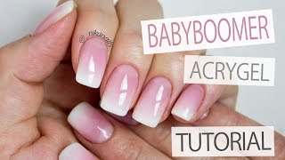 How to Perfect Baby Boomer Nails  French Ombre With AcryGel Tutorial [upl. by Aneetsirk484]