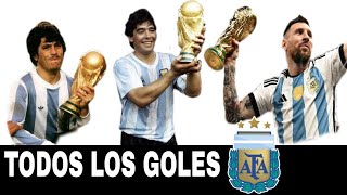 Todos los goles de la Selección Argentina en las Copas del Mundo  19302018 [upl. by Ysor]