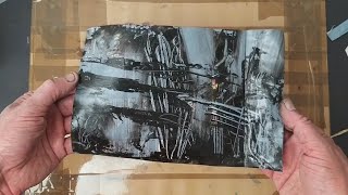 Monoprint or Monotype  recycled plastic and oil paint [upl. by Celeski]