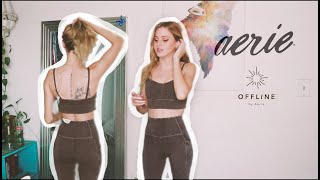 AERIE REVIEW amp TRY ON HAUL honest Aerie Offline legging amp sports bra review [upl. by Treva]